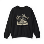Christian Sweatshirt – “Give Thanks, He Turns Wilderness into Wonders” | Faith-Based Unisex Crewneck