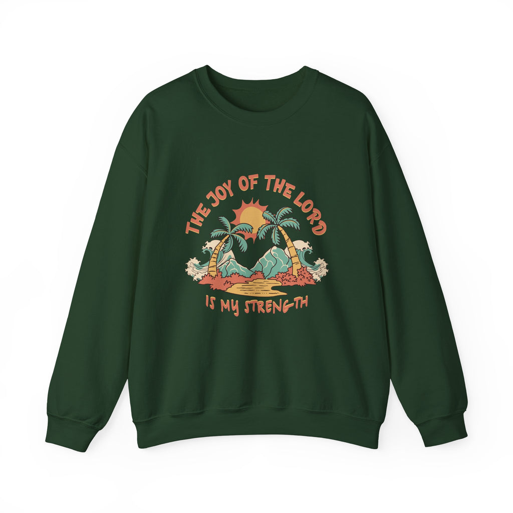 Christian Sweatshirt – “The Joy of the Lord Is My Strength” | Faith-Based Unisex Crewneck