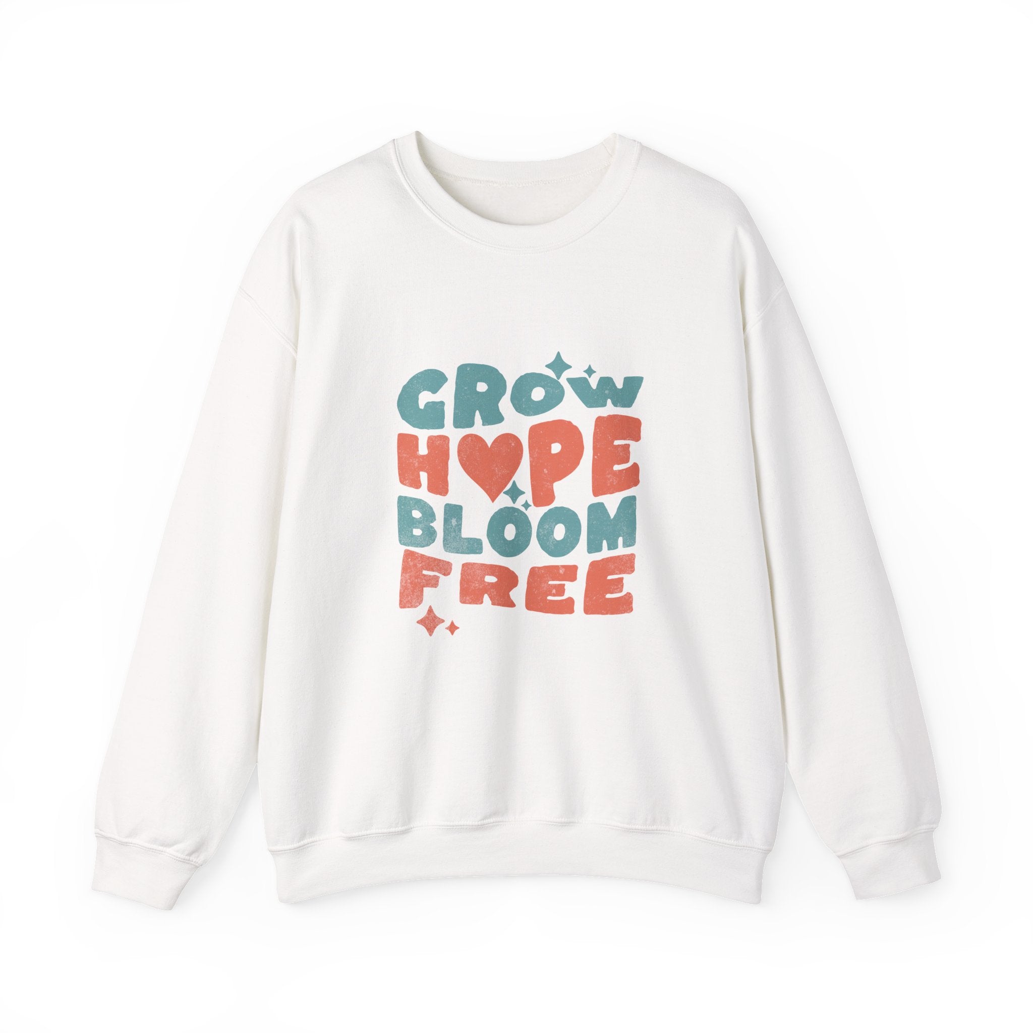 Classic Gildan 18000 Unisex Sweatshirt – Grow Hope, Bloom Free | Christian Faith Apparel