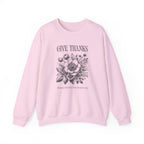 Christian Sweatshirt – “Give Thanks, Beauty Blooms from Broken Soil” | Unisex Faith-Based Crewneck