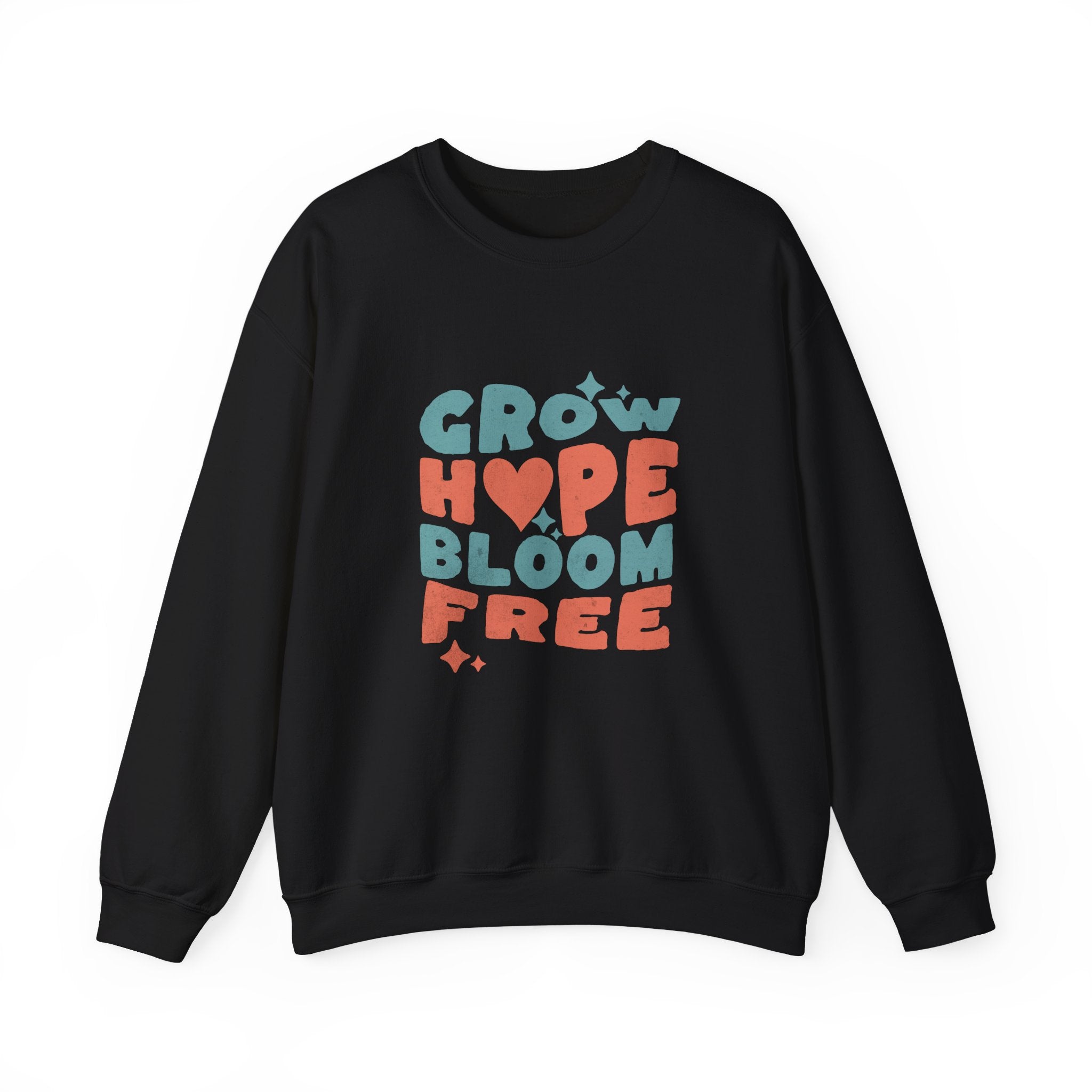 Classic Gildan 18000 Unisex Sweatshirt – Grow Hope, Bloom Free | Christian Faith Apparel