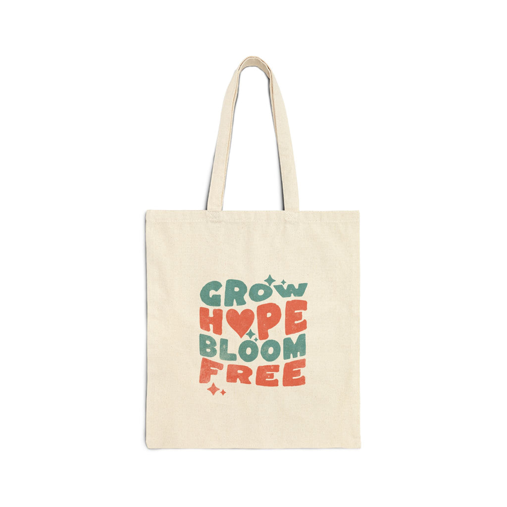 Christian Tote Bag – “Grow Hope Bloom Free” | Faith-Based Gift for Women