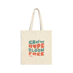 Christian Tote Bag – “Grow Hope Bloom Free” | Faith-Based Gift for Women