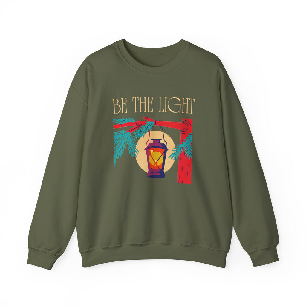 Christian Sweatshirt – “Be the Light” | Unisex Faith-Based Crewneck