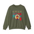 Christian Sweatshirt – “Be the Light” | Unisex Faith-Based Crewneck