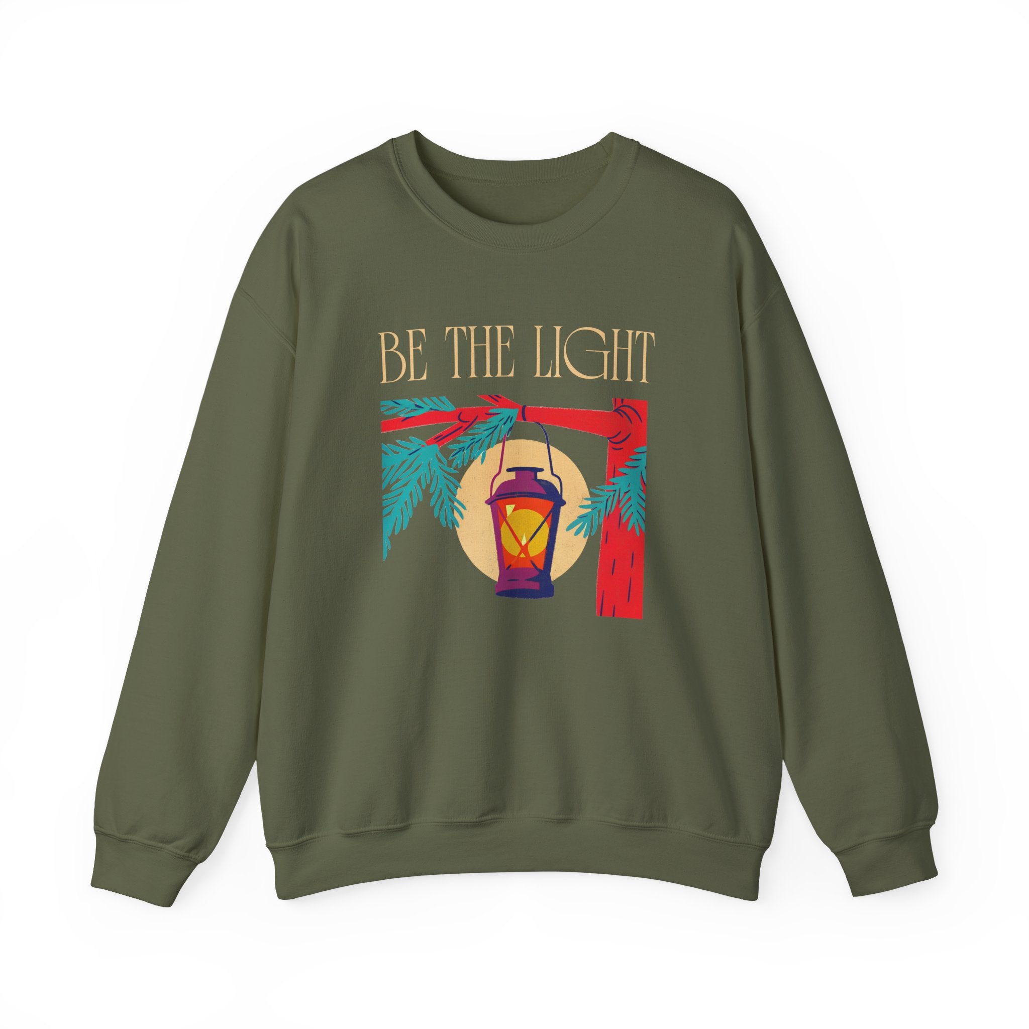 Christian Sweatshirt – “Be the Light” | Unisex Faith-Based Crewneck