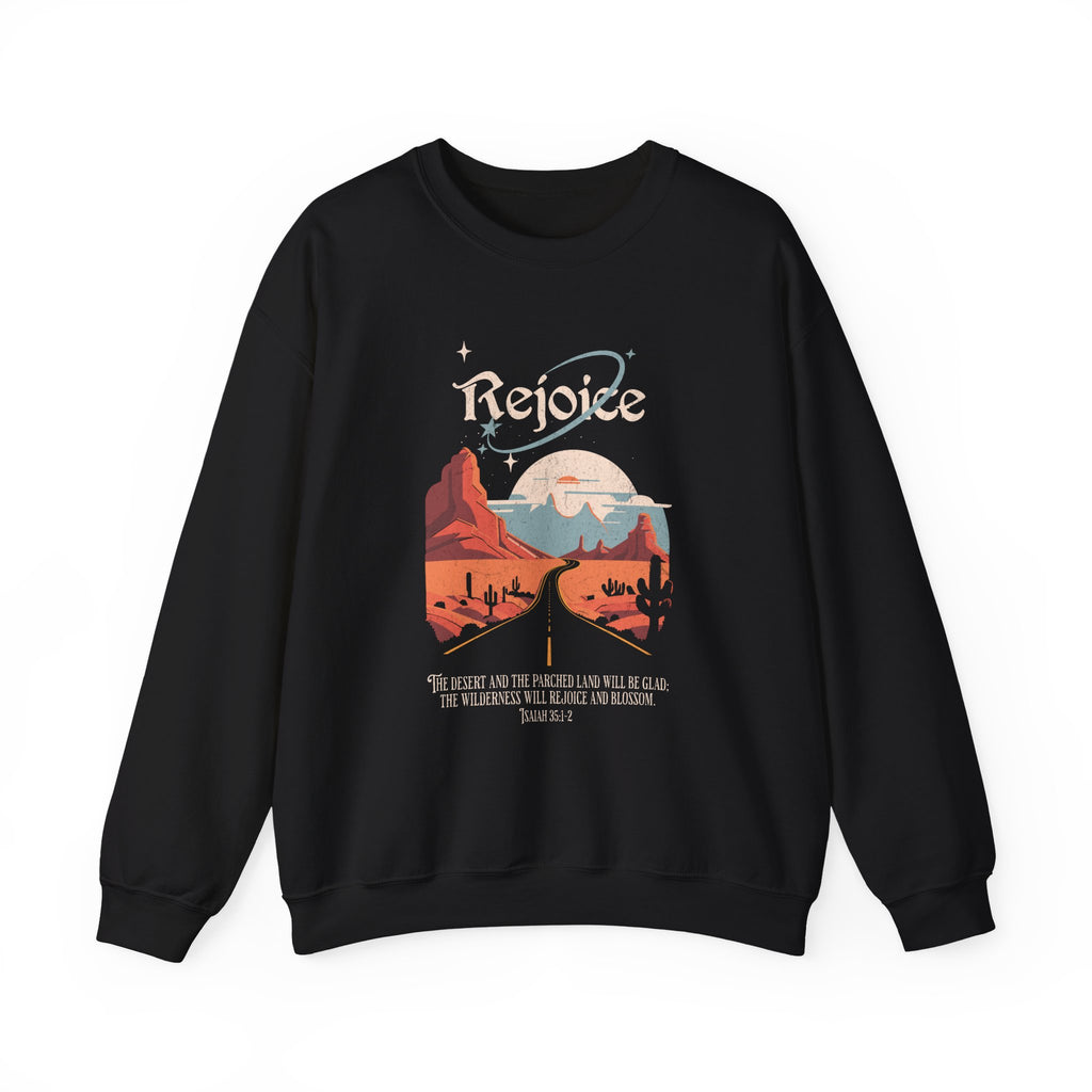 Christian Sweatshirt – “Rejoice, The Wilderness Will Rejoice and Blossom” | Unisex Faith-Based Crewneck