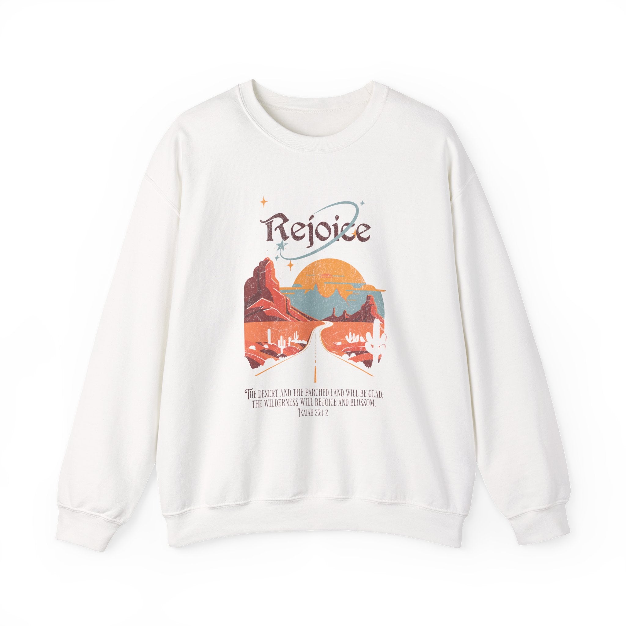 Christian Sweatshirt – “Rejoice, The Wilderness Will Rejoice and Blossom” | Unisex Faith-Based Crewneck