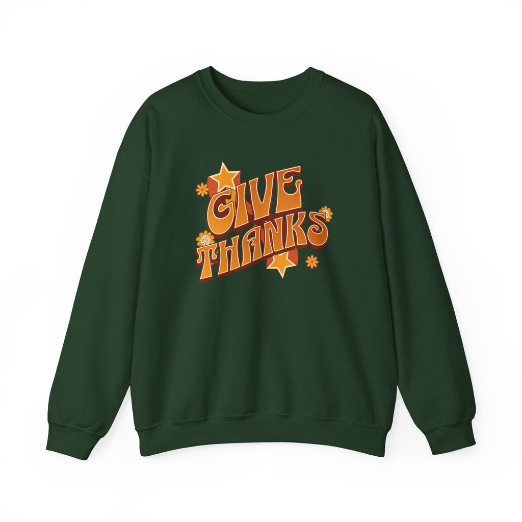 Christian Sweatshirt – “Give Thanks” | Faith-Based Gratitude Crewneck for Women
