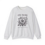 Christian Sweatshirt – “Give Thanks, Beauty Blooms from Broken Soil” | Unisex Faith-Based Crewneck