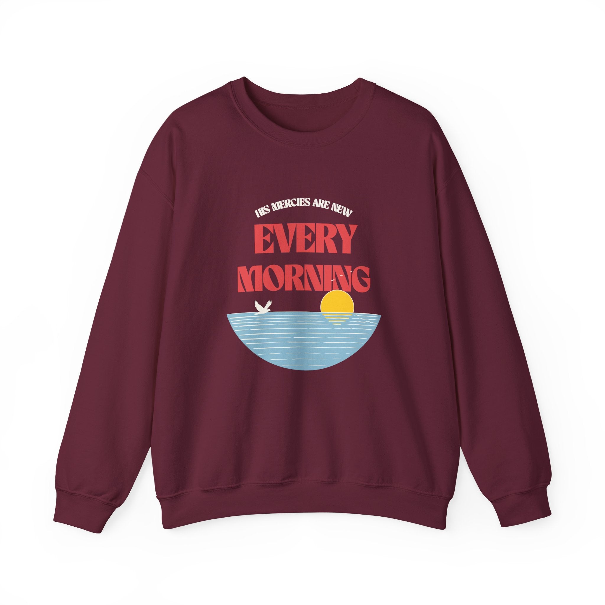 Christian Sweatshirt – “His Mercies Are New Every Morning” | Unisex Faith-Based Crewneck