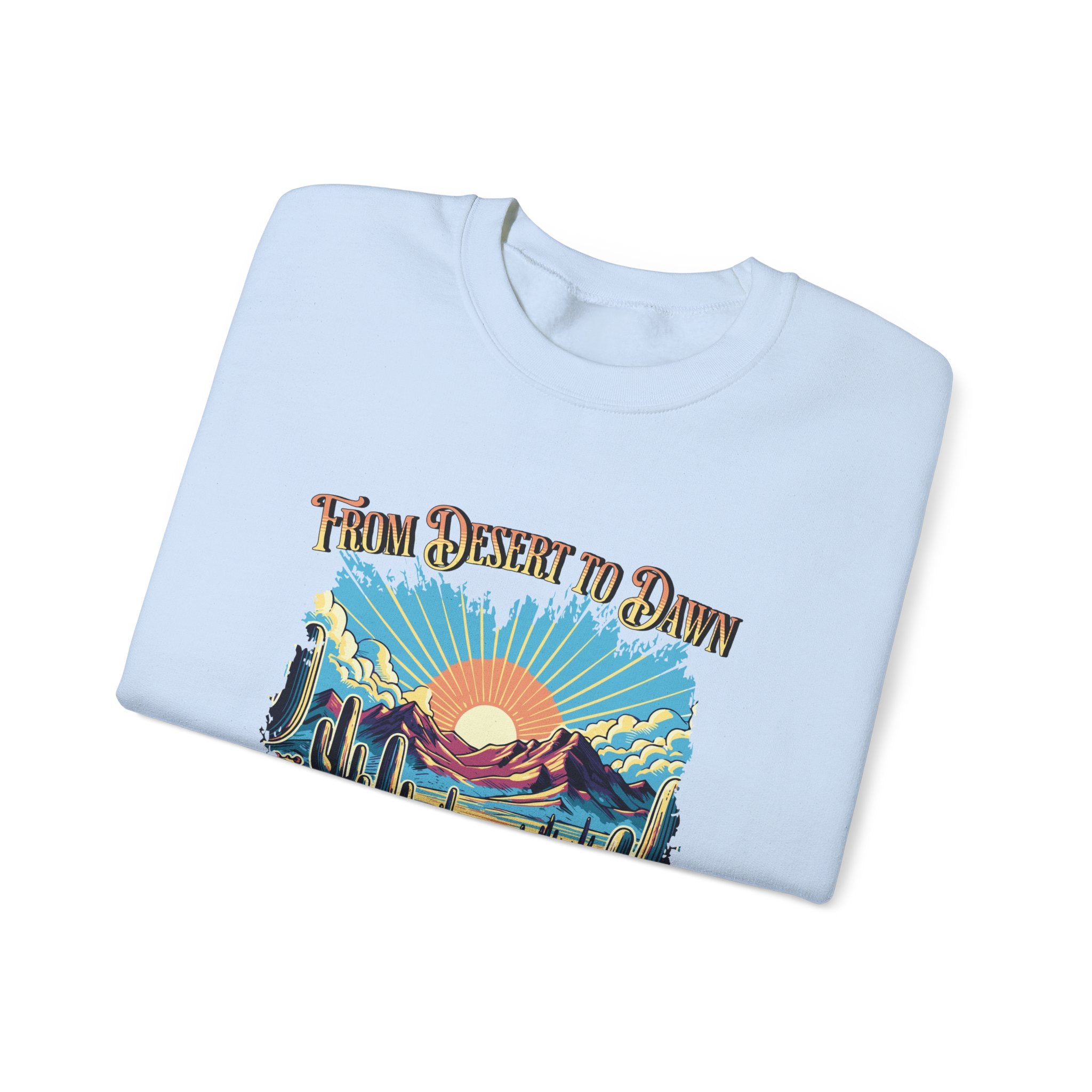 Christian Sweatshirt – “From Desert to Dawn, He Renews My Soul” | Unisex Faith-Based Crewneck
