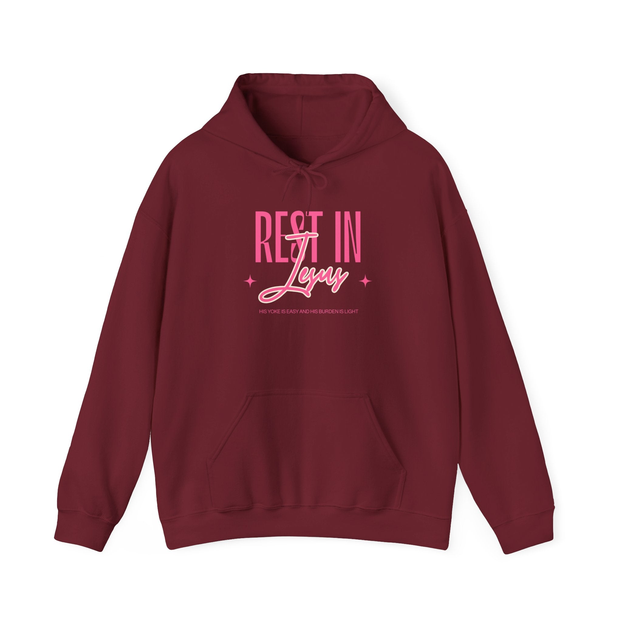 Christian Hoodie – “Rest in Jesus” | Faith-Based Unisex Pullover