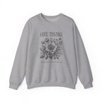 Christian Sweatshirt – “Give Thanks, Beauty Blooms from Broken Soil” | Unisex Faith-Based Crewneck