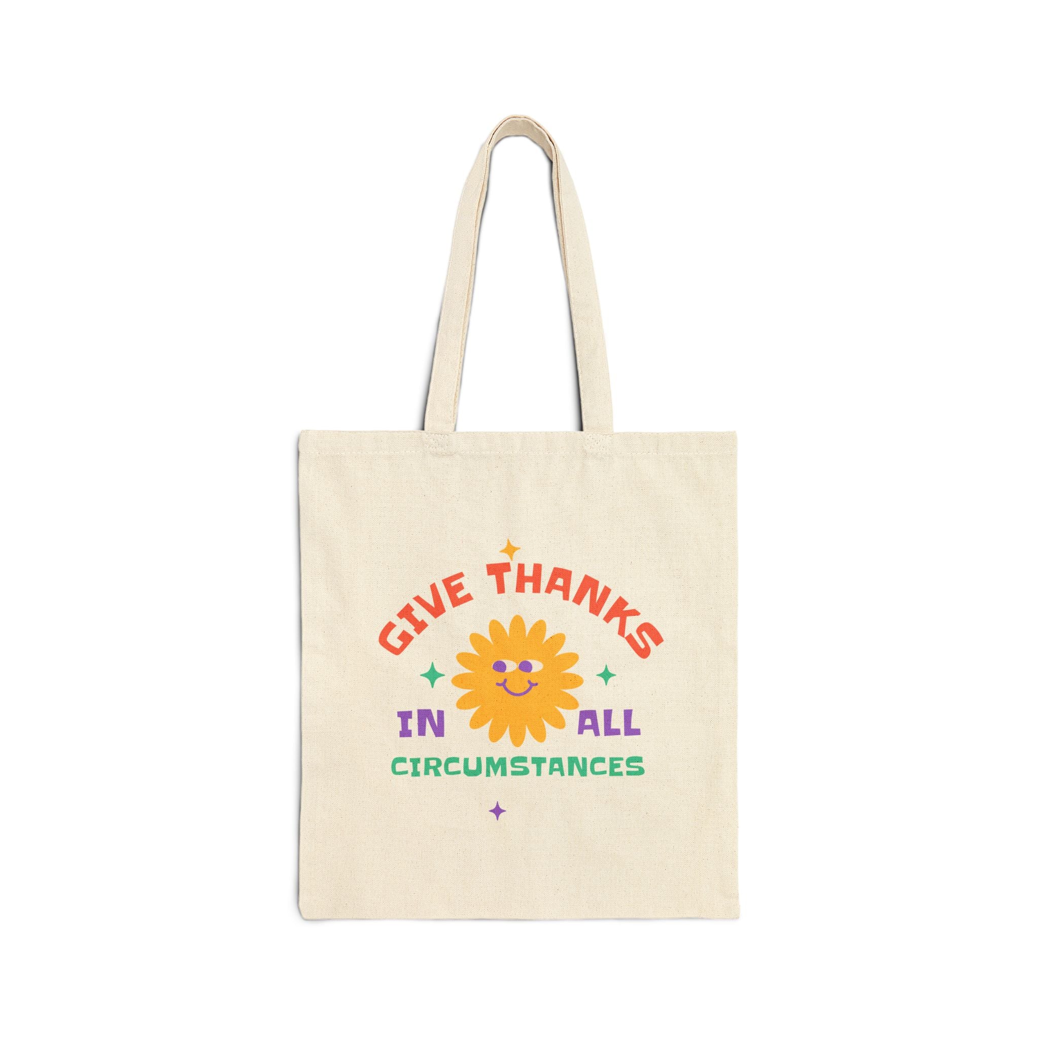 Christian Tote Bag – “Give Thanks in All Circumstances” | Faith-Based Gift for Women